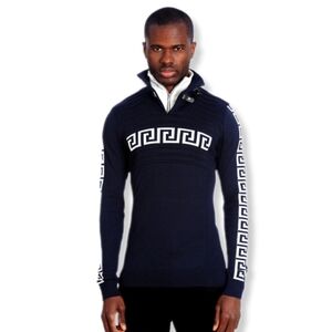 LCR Black Edition Men's Designer Knit Sweater- Navy